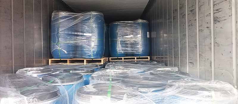 Lauril eter sulfato de sodio en tambores de pl&aacute;stico azul de 170kg de f&aacute;brica